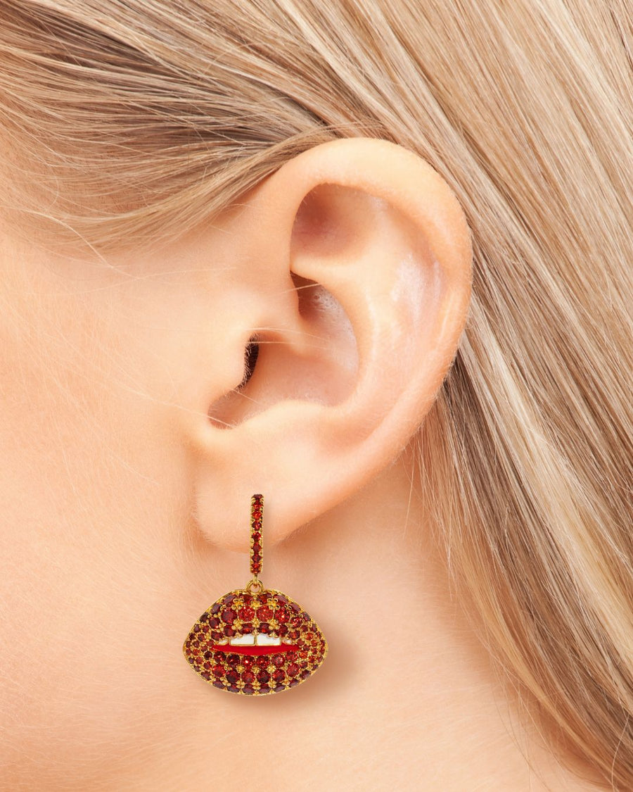 Garnet 18K Gold Plated Mini Hoop Earrings