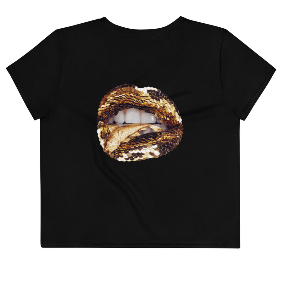 Catch of the Day Black Crop Tee