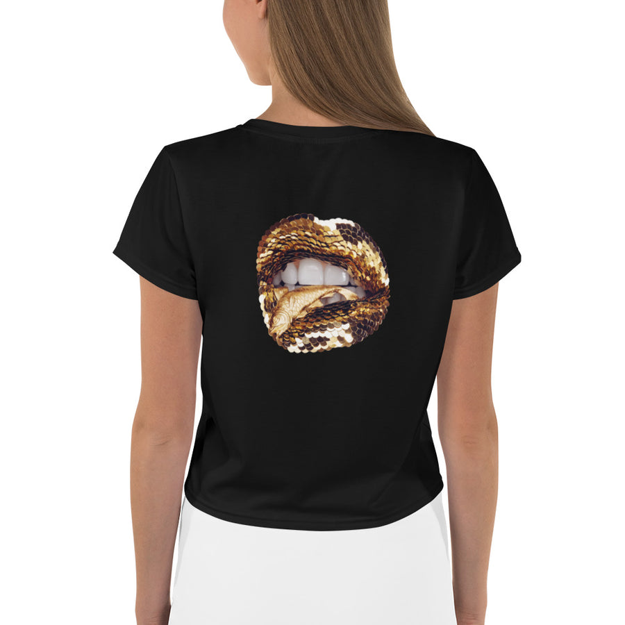 Catch of the Day Black Crop Tee