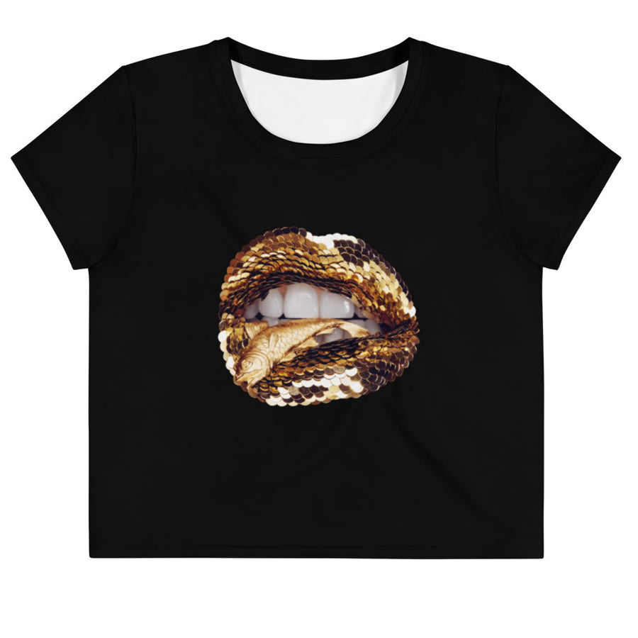 Catch of the Day Black Crop Tee