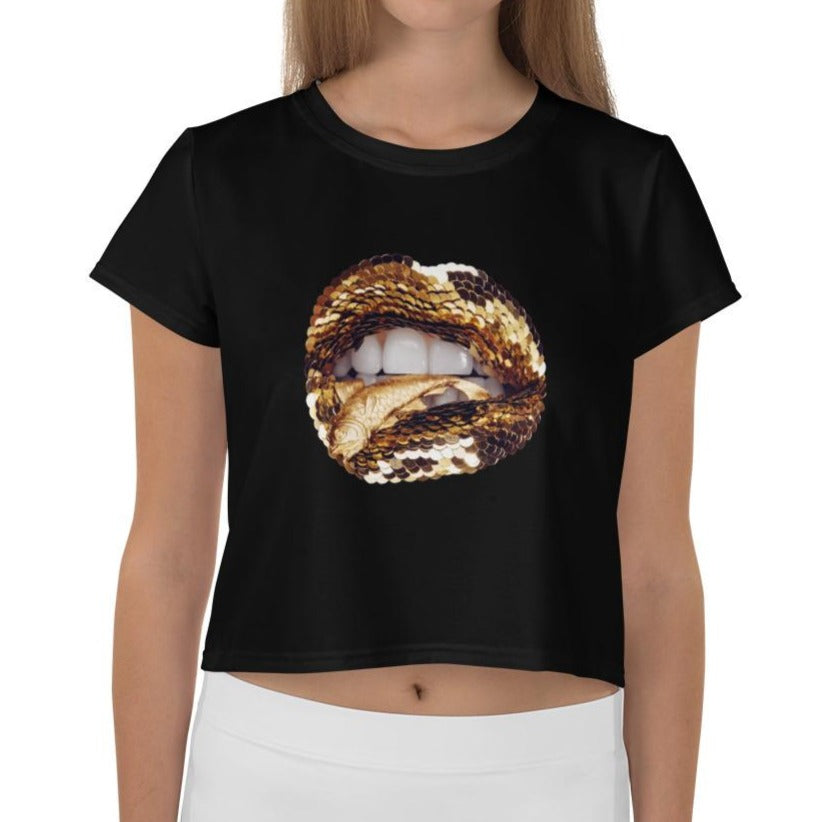 Catch of the Day Black Crop Tee