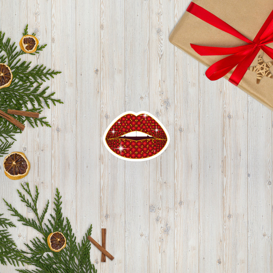 Bejeweled Bubble-Free Sticker Red
