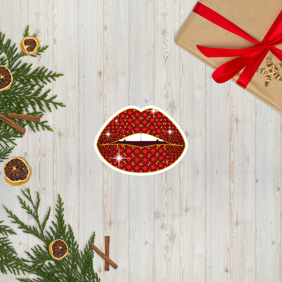 Bejeweled Bubble-Free Sticker Red