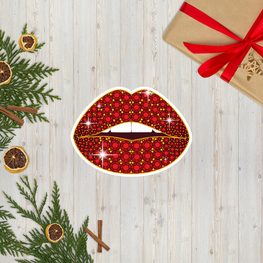 Bejeweled Bubble-Free Sticker Red