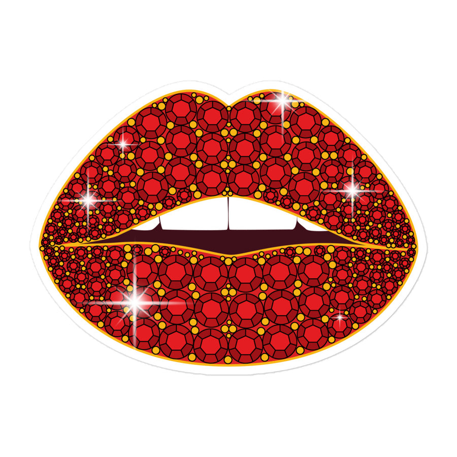 Bejeweled Bubble-Free Sticker Red