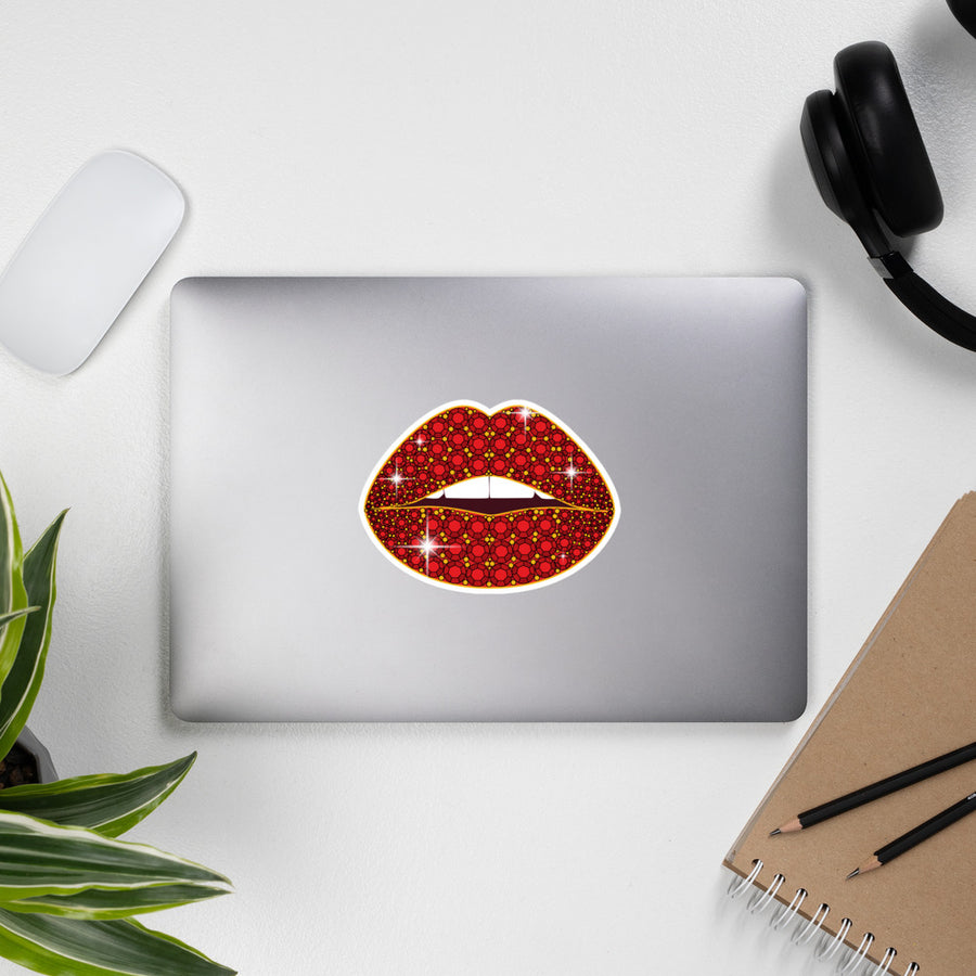 Bejeweled Bubble-Free Sticker Red