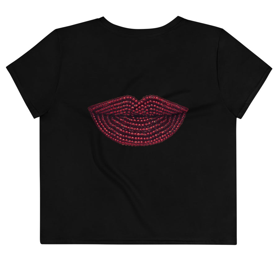 Pomegranate Black Crop Tee