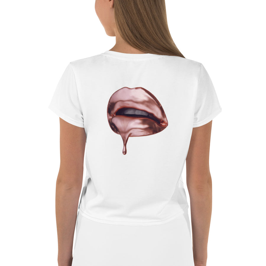 Rose Gold White Crop Tee