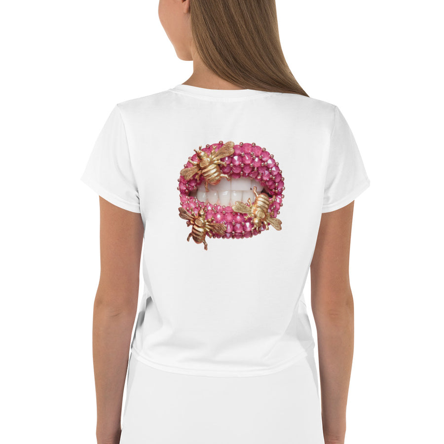 Bumble Bees White Crop Tee