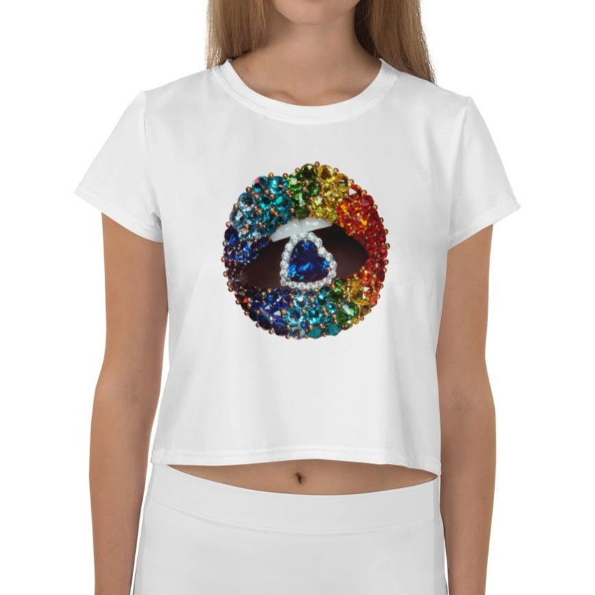 Love is Love White Crop Tee