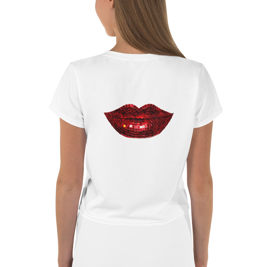 Disco Red White Crop Tee